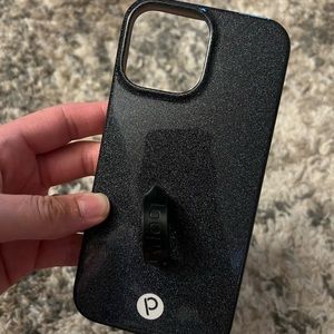 iPhone 13 pro max black sparkle loopy case
